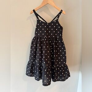 Black and white polka dot girls sundress
